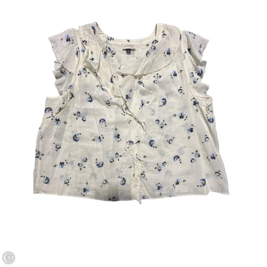 Top Sleeveless By Universal Thread In Blue & Yellow, Size: 2x