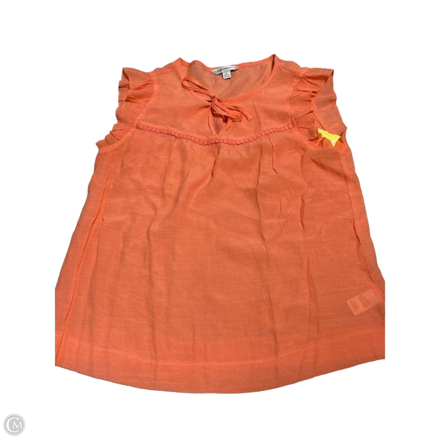 Top Sleeveless By Counterparts In Coral, Size: M
