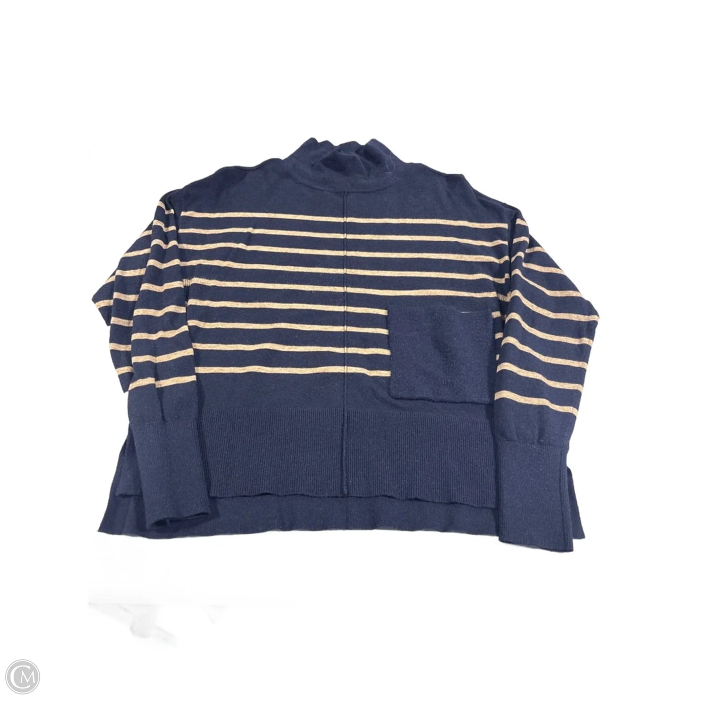 Top Long Sleeve By Charlie B In Navy, Size: M