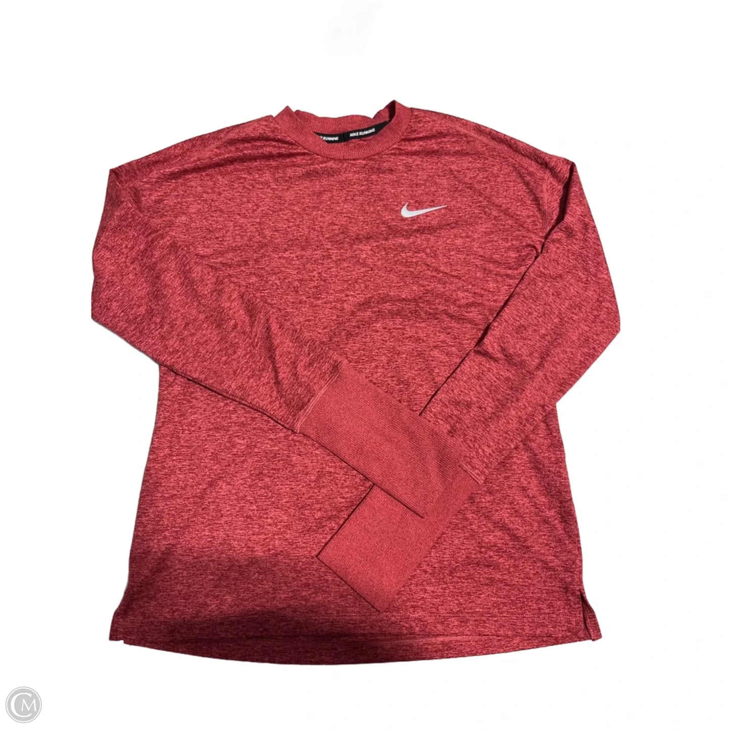 Athletic Top Long Sleeve Collar By Nike In Red, Size: S