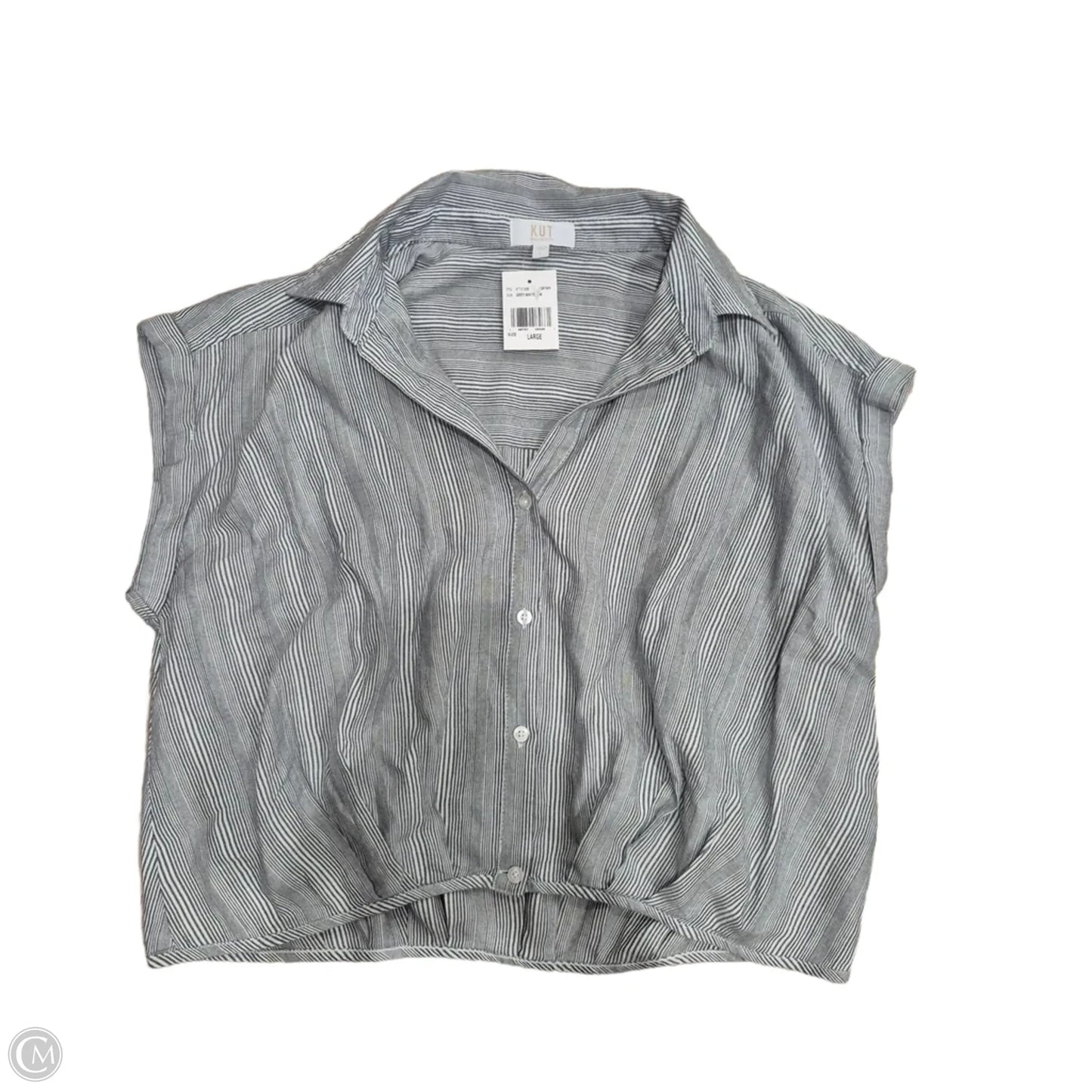 Top Short Sleeve By Kut In Grey, Size: L