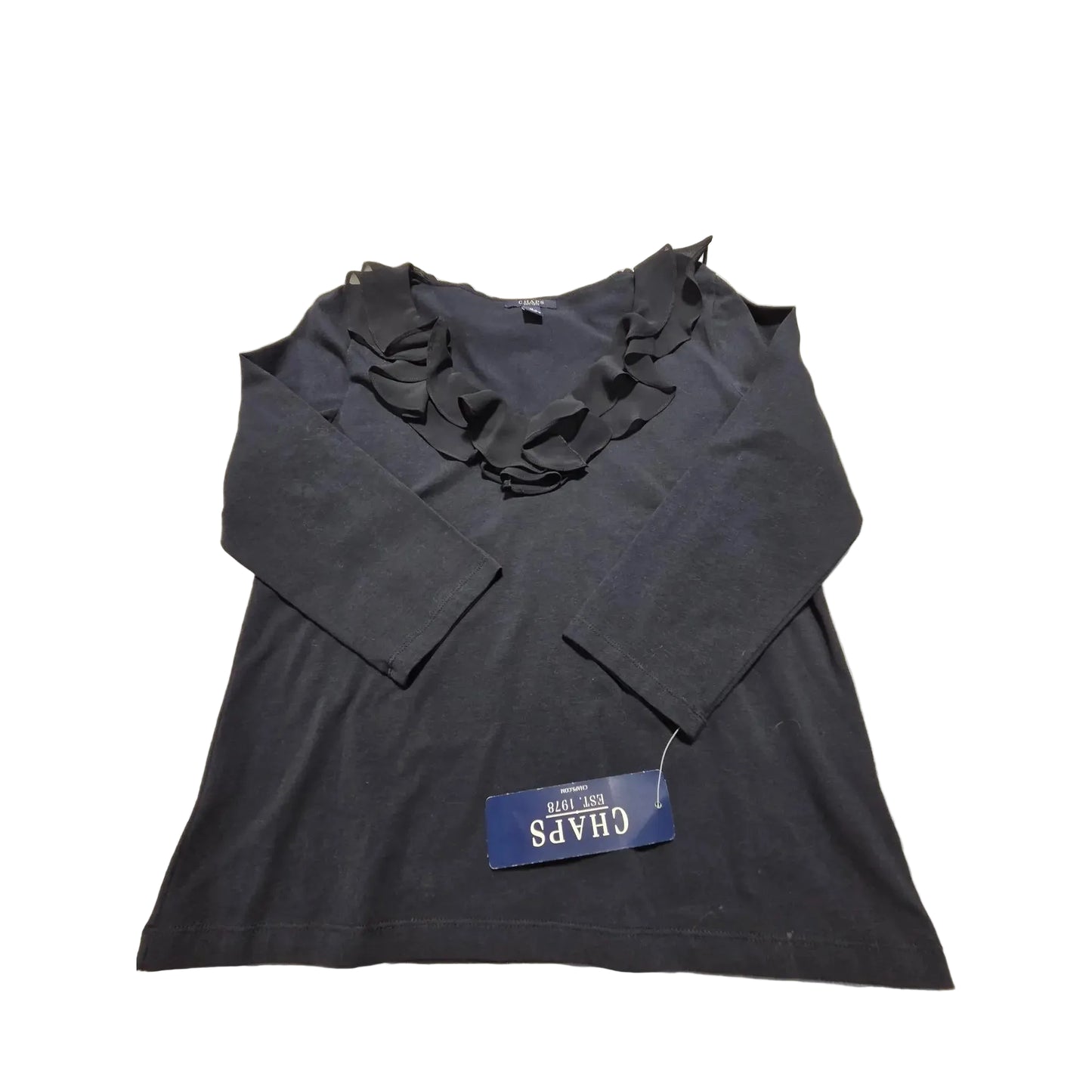 Top Long Sleeve By Chaps In Navy, Size: M