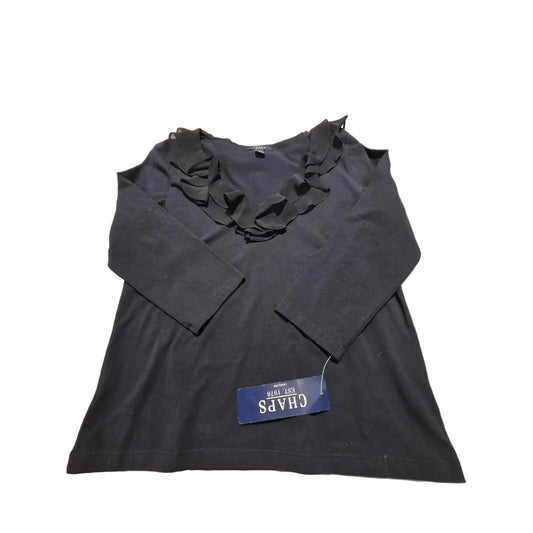 Top Long Sleeve By Chaps In Navy, Size: M