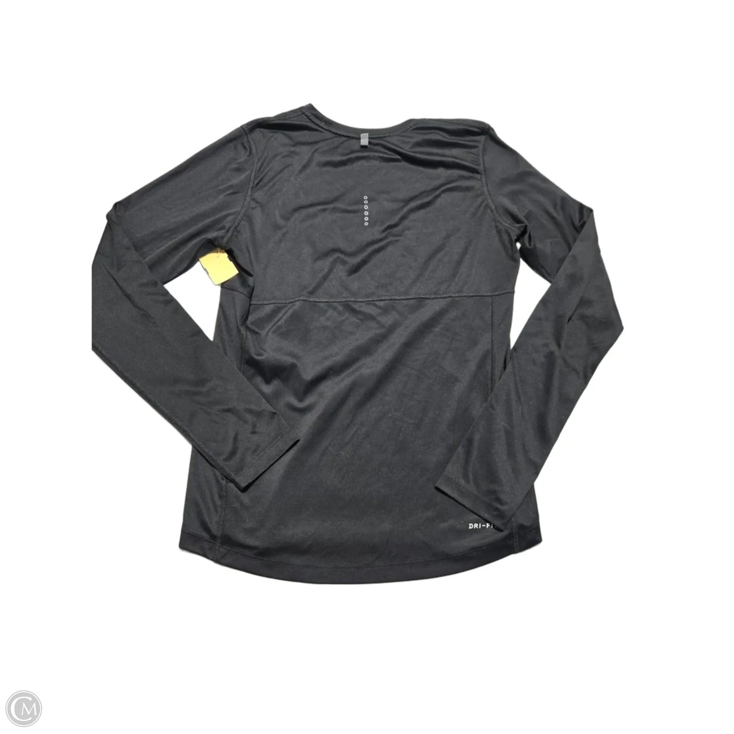 Athletic Top Long Sleeve Collar By Nike In Black, Size: M