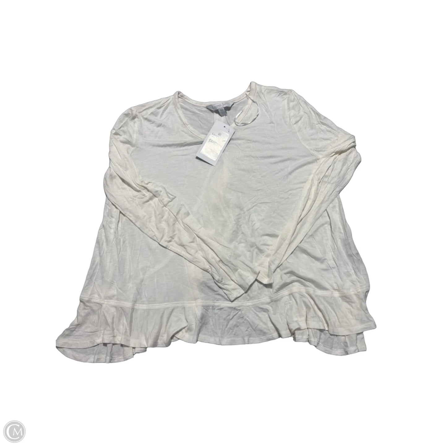 Top Long Sleeve By Lauren James In Cream, Size: L