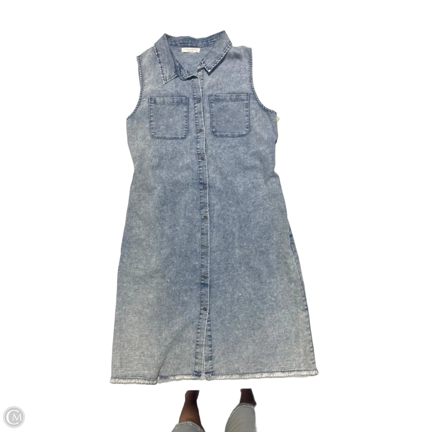 Dress Casual Maxi By Final Touch In Blue Denim, Size: L