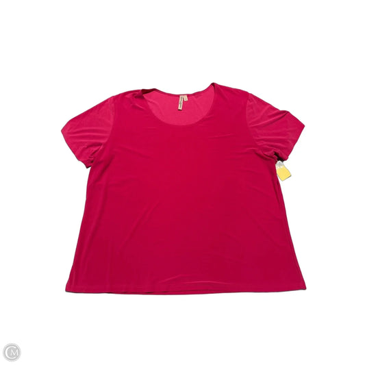 Top Short Sleeve By Susan Lawrence In Pink, Size: 2x