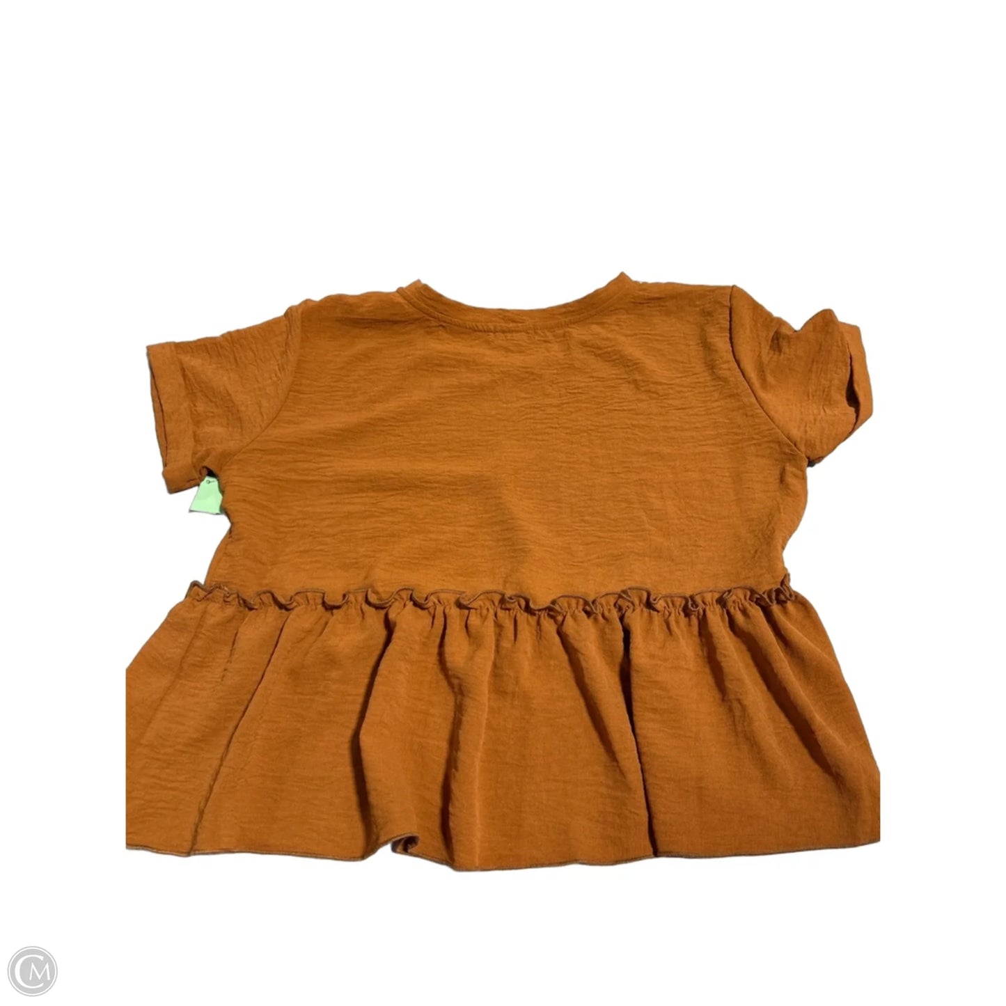 Top Short Sleeve By Originality In Brown, Size: S