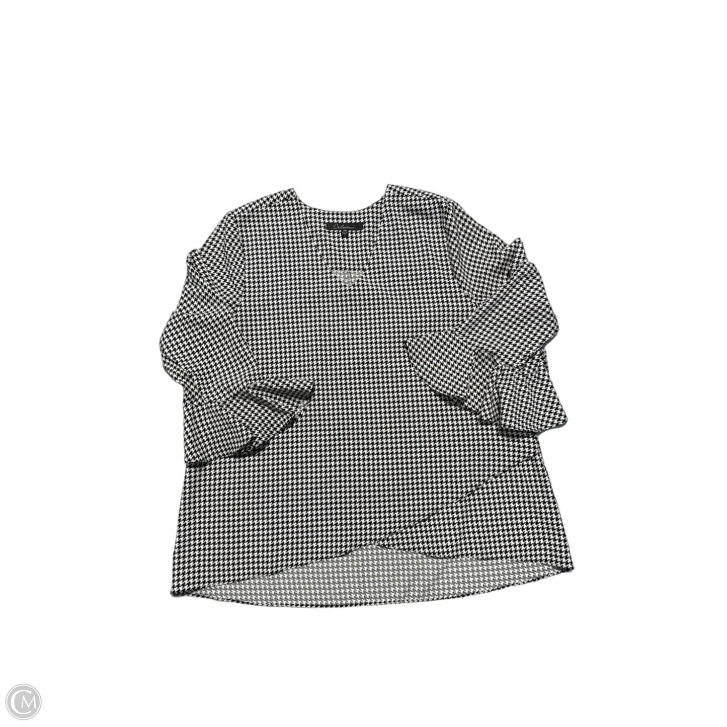 Top Long Sleeve By Calessa In Black & White, Size: M