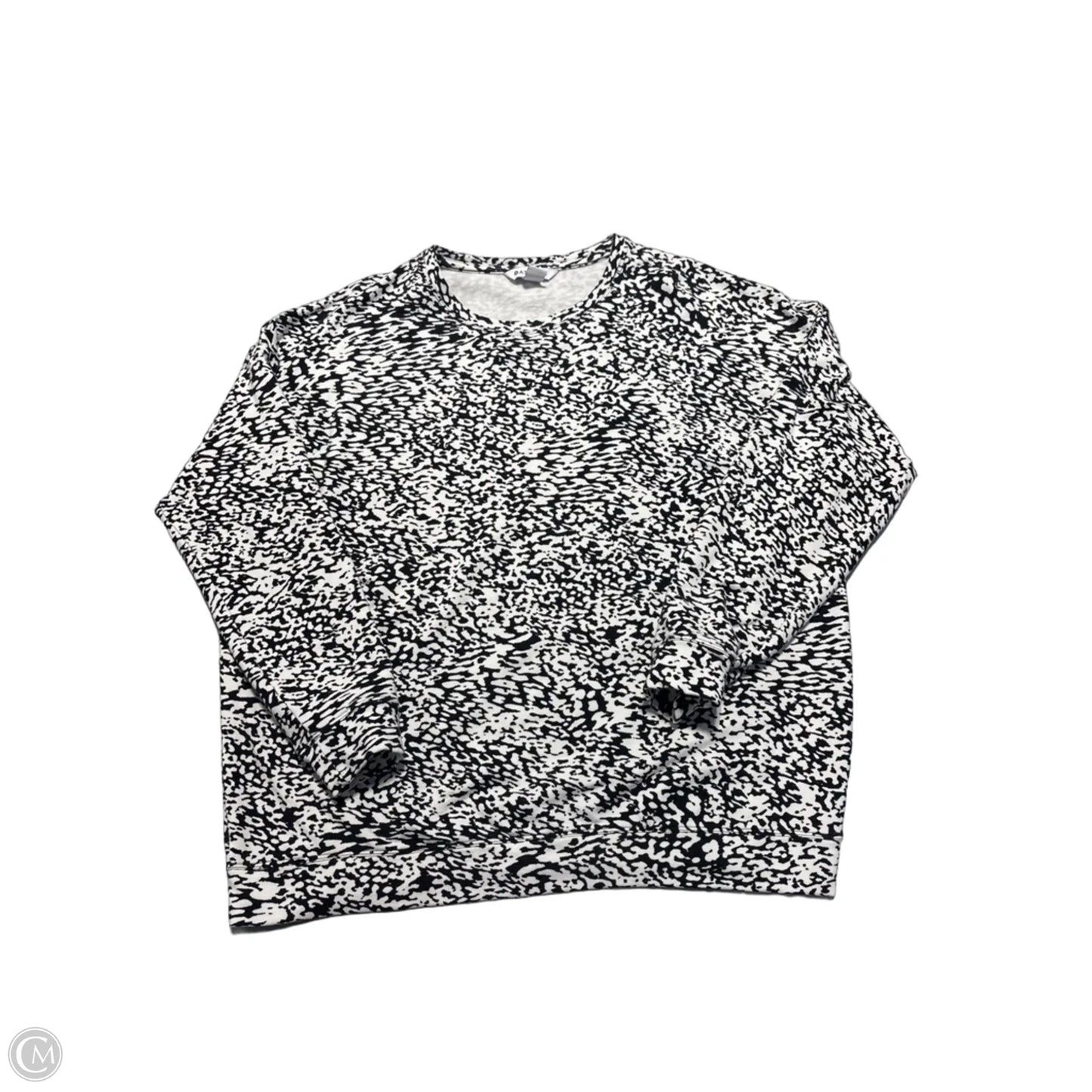 Top Long Sleeve By Athleta In Black & White, Size: L