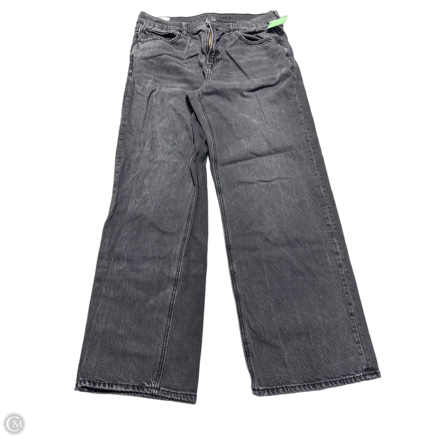 Jeans Wide Leg By American Eagle In Black Denim, Size: 8