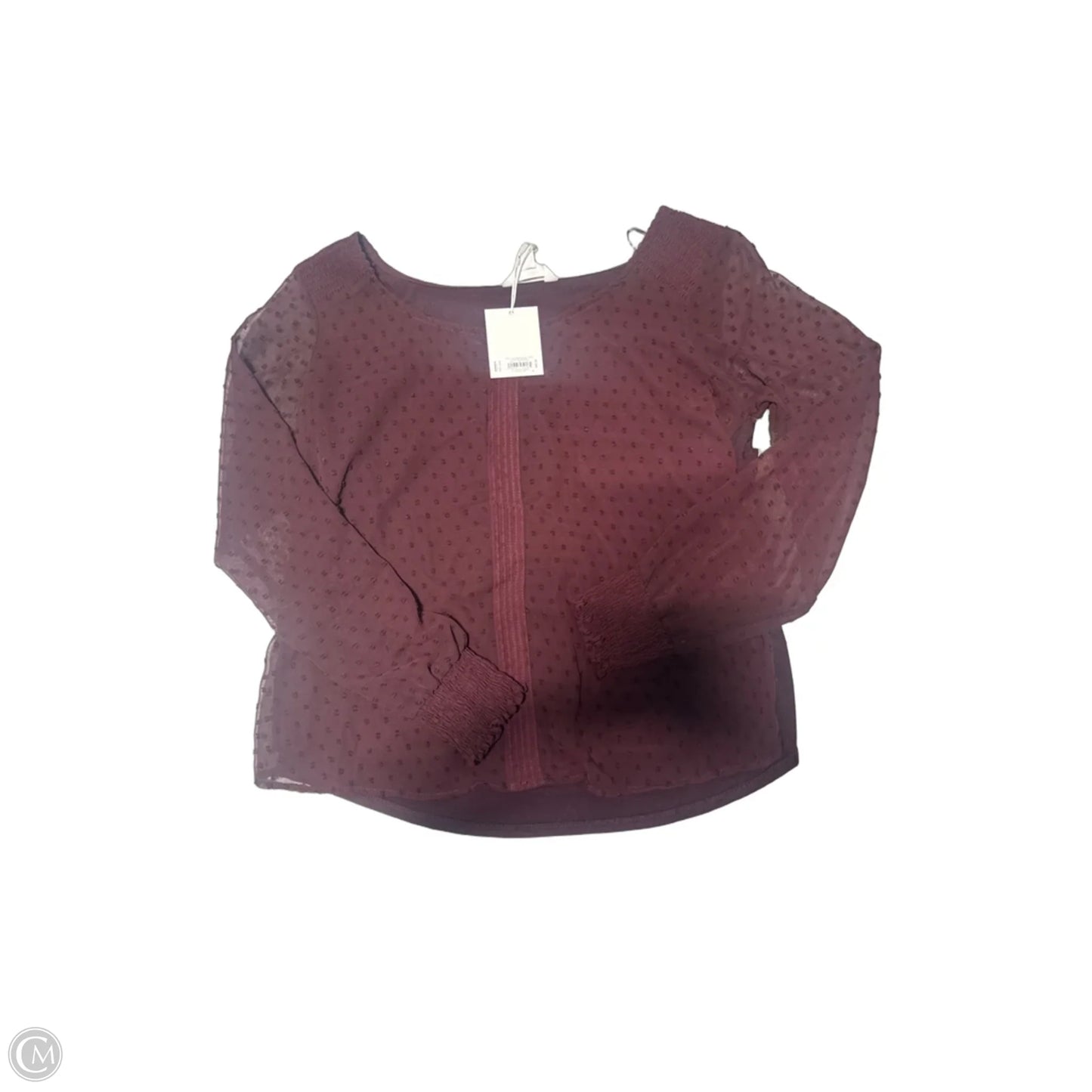 Top Long Sleeve By Cme In Red, Size: M