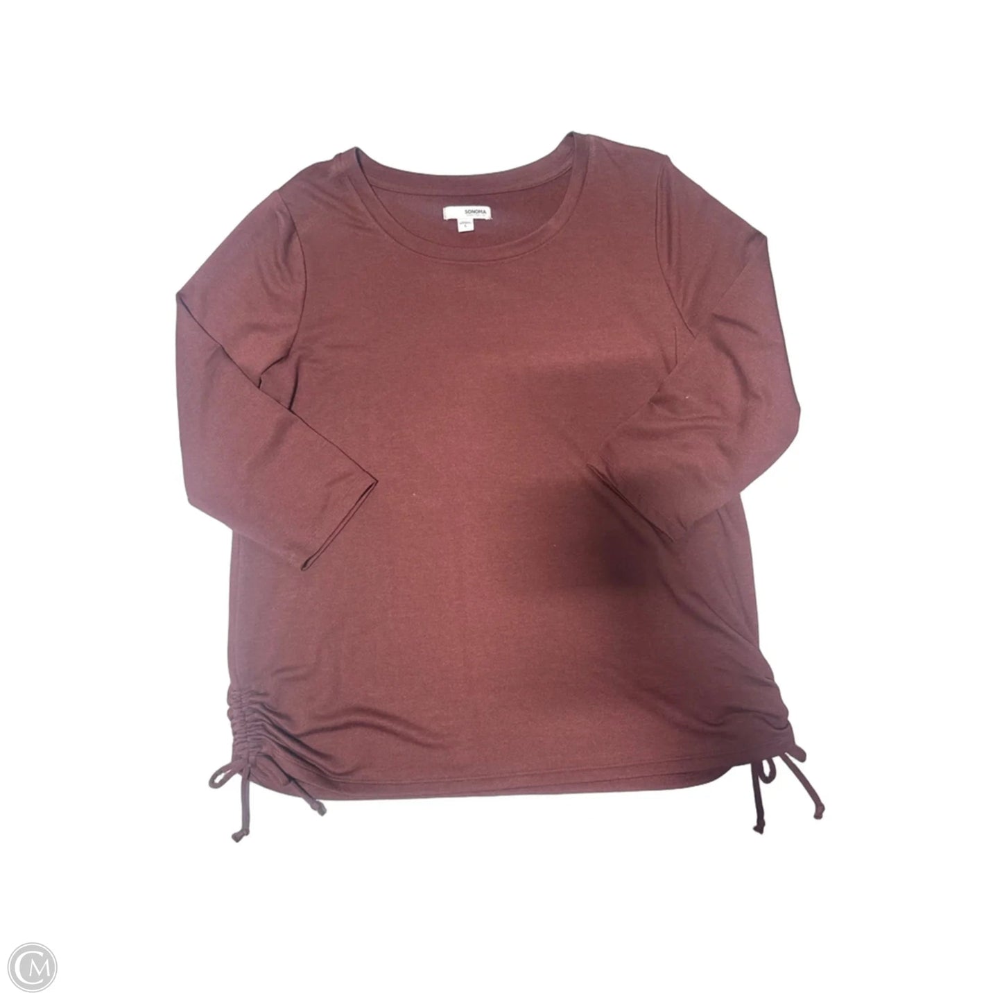 Top Long Sleeve By Sonoma In Red, Size: L