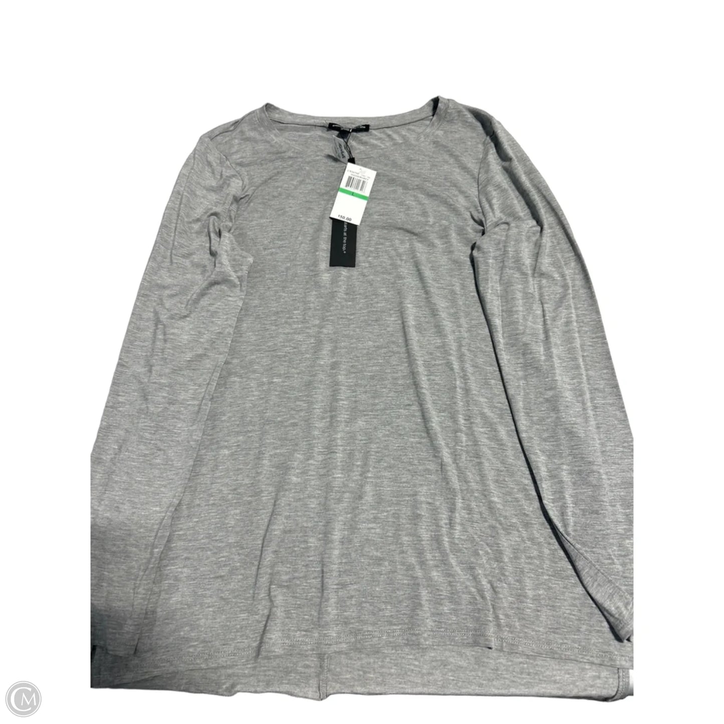 Top Long Sleeve By Cable And Gauge In Grey, Size: L