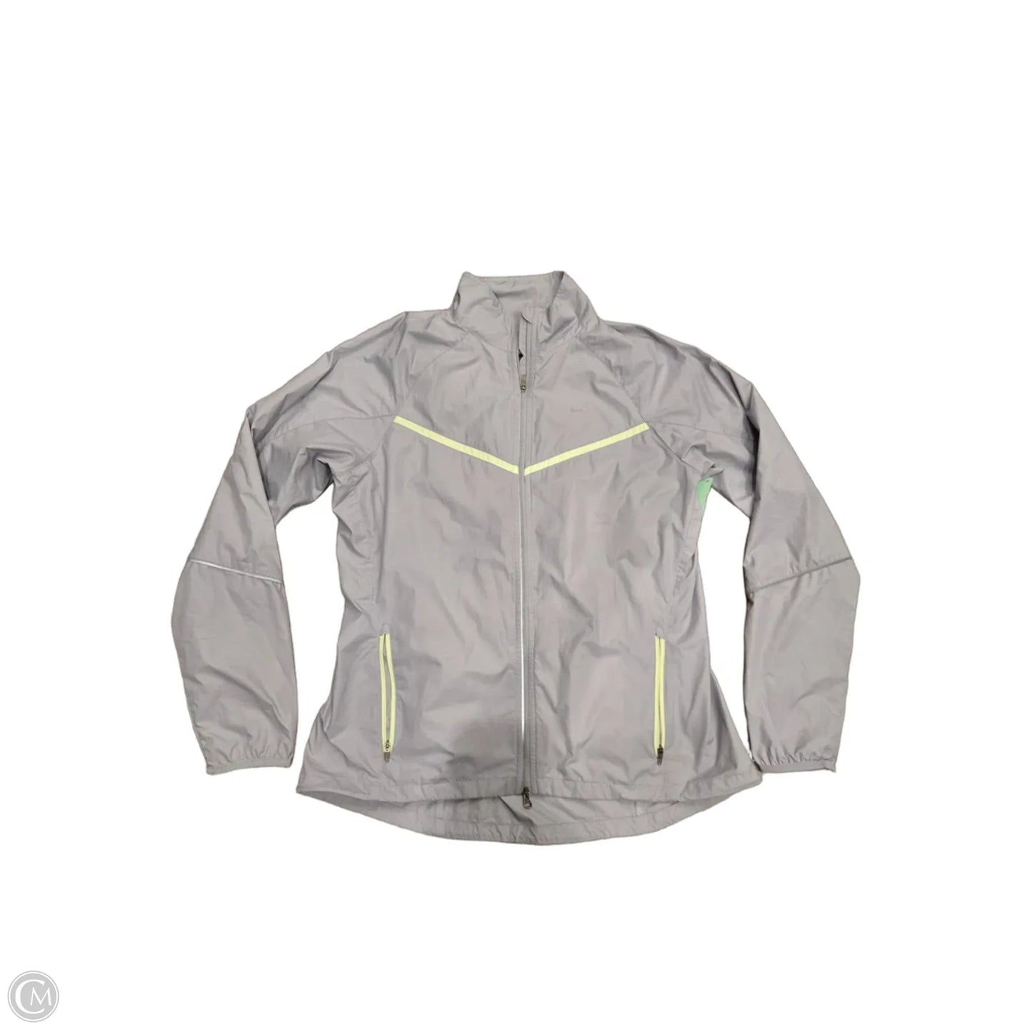 Athletic Jacket By Nike In Grey, Size: L
