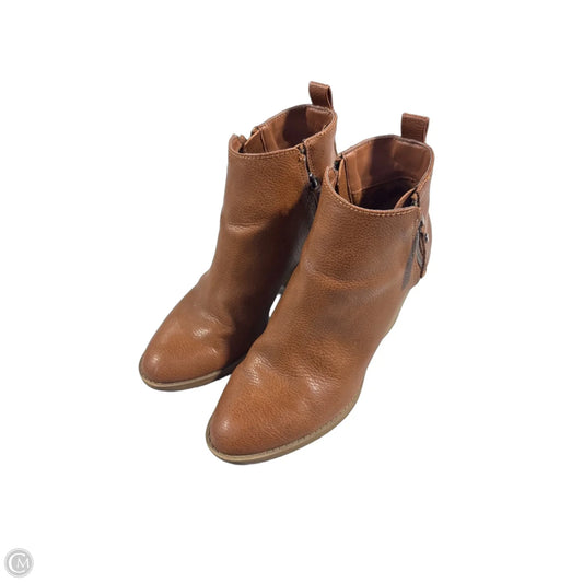 Boots Ankle Heels By Universal Thread In Brown, Size: 7