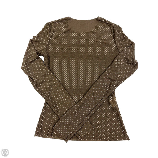 Top Long Sleeve By Cme In Tan, Size: S