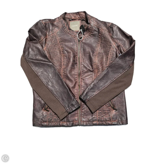 Jacket Leather By Maurices In Brown, Size: L