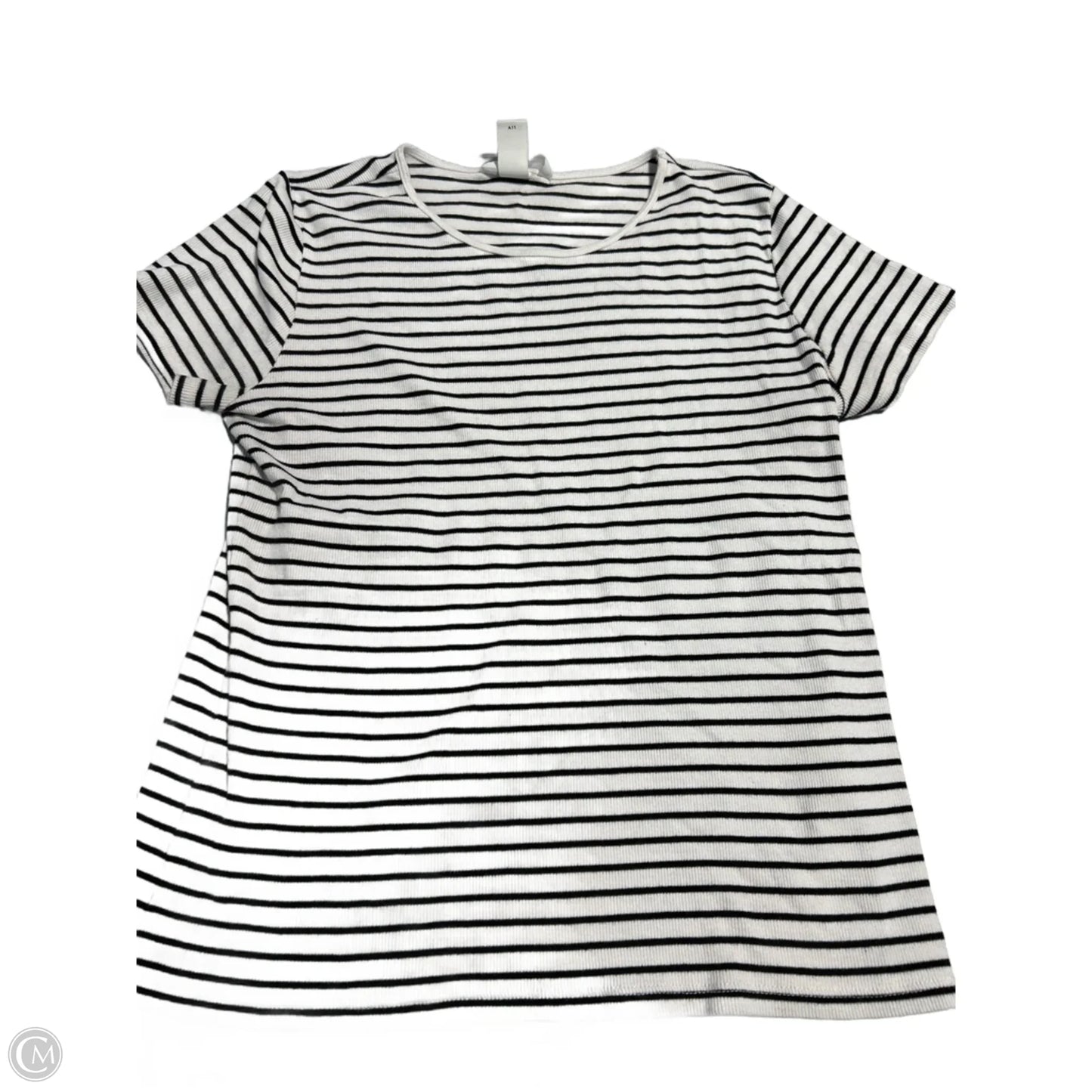 Top Short Sleeve By H&m In Black & White, Size: Xl