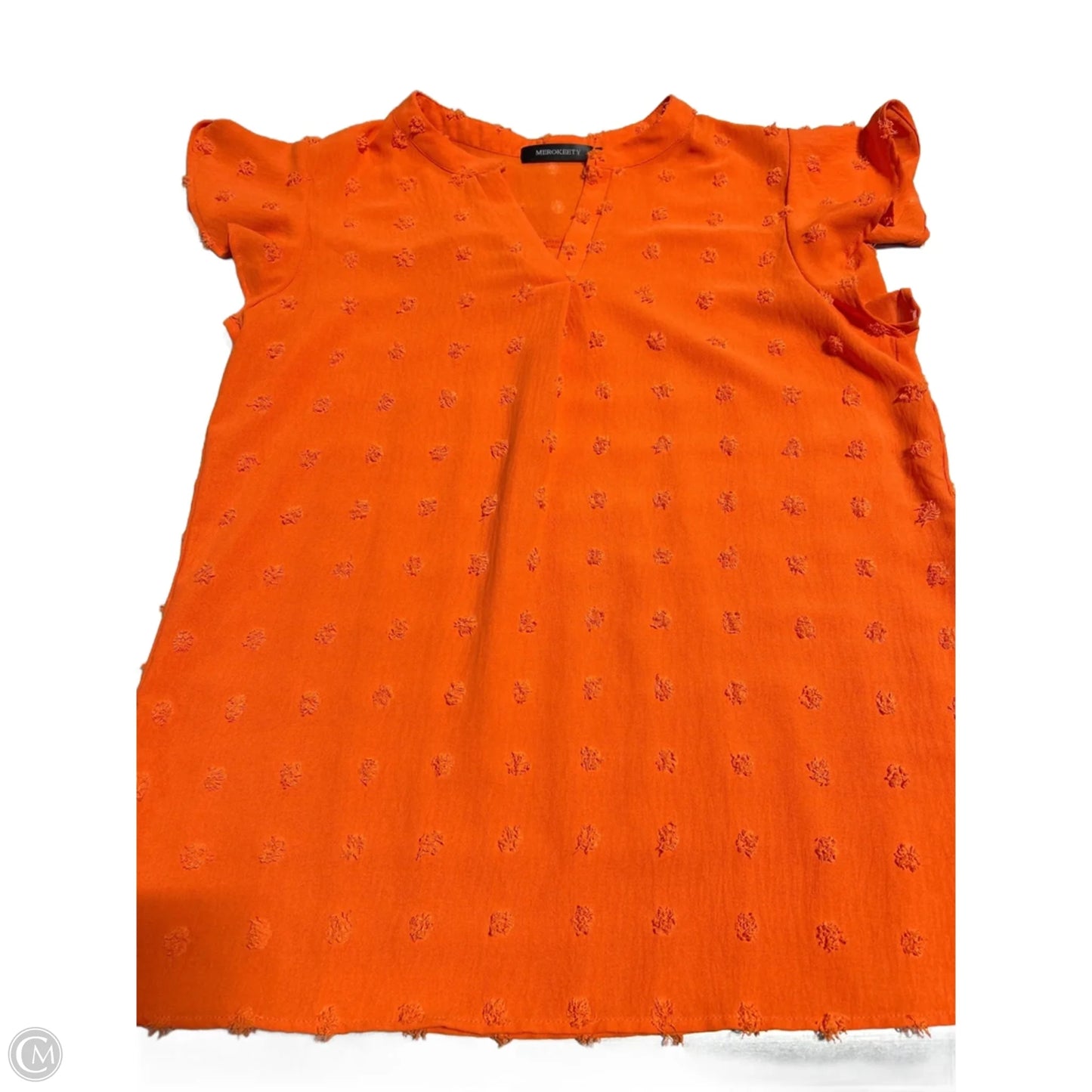 Top Short Sleeve By Merokeety In Orange, Size: L