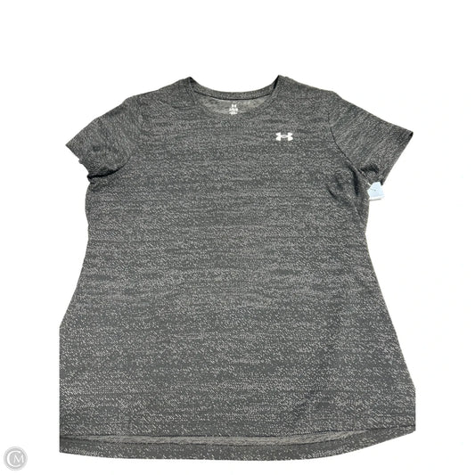 Athletic Top Short Sleeve By Under Armour In Black, Size: L