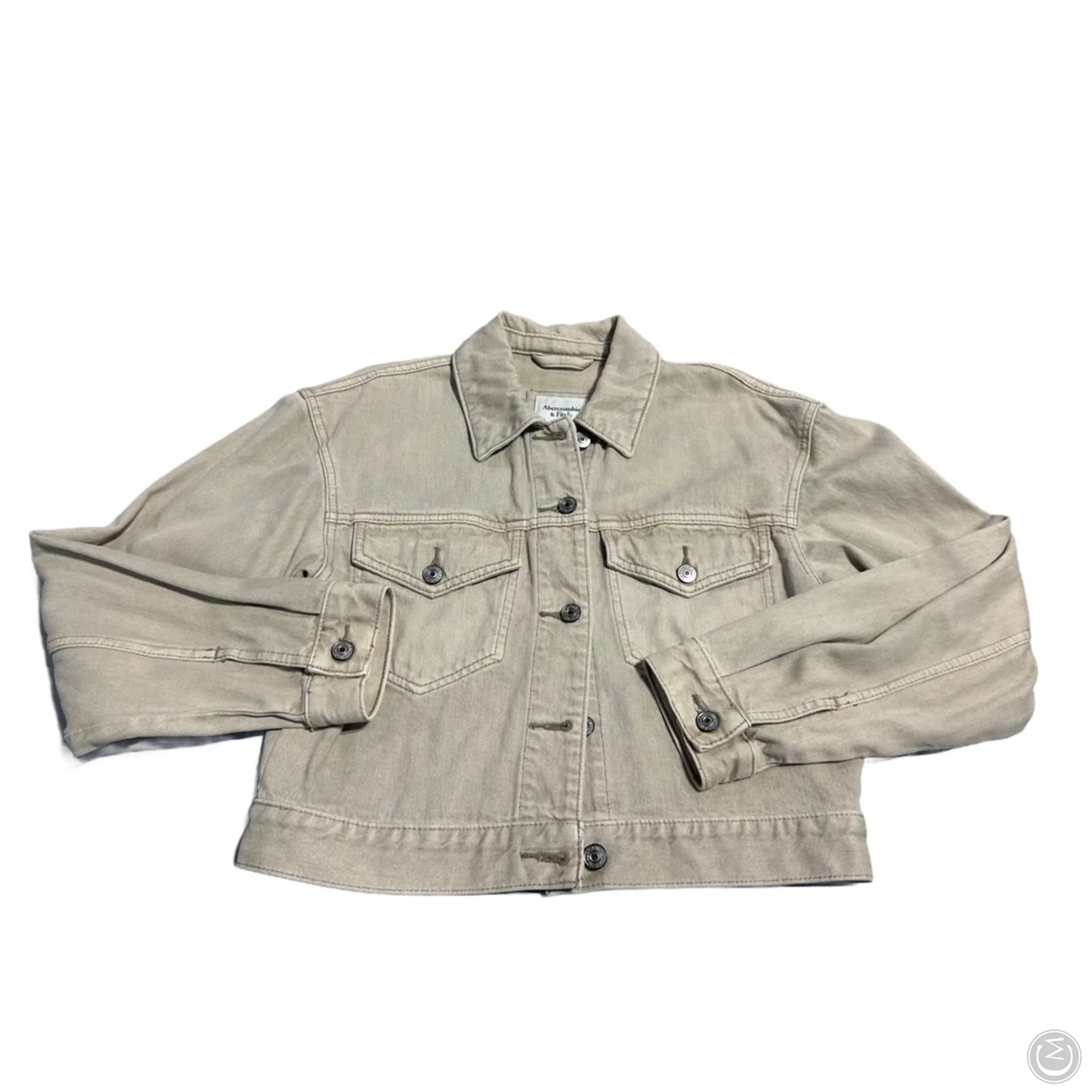 Jacket Denim By Abercrombie And Fitch In Tan Denim, Size: S