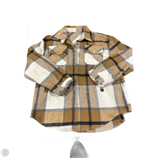 Jacket Fleece By Cmb In Plaid Pattern, Size: S