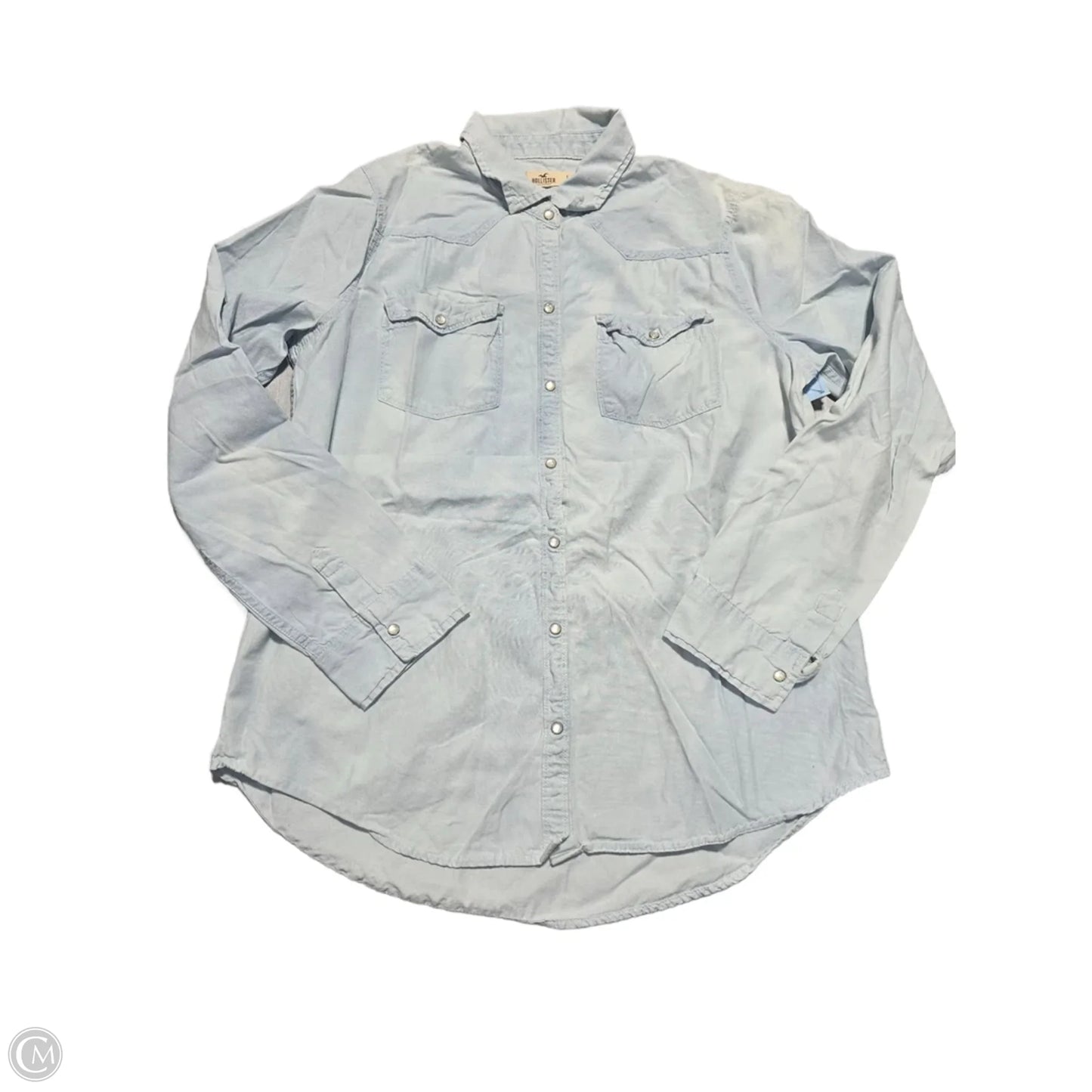 Top Long Sleeve By Hollister In Blue, Size: L