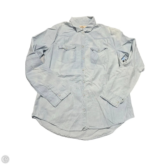 Top Long Sleeve By Hollister In Blue, Size: L