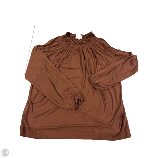 Top Long Sleeve By Loft In Brown, Size: L