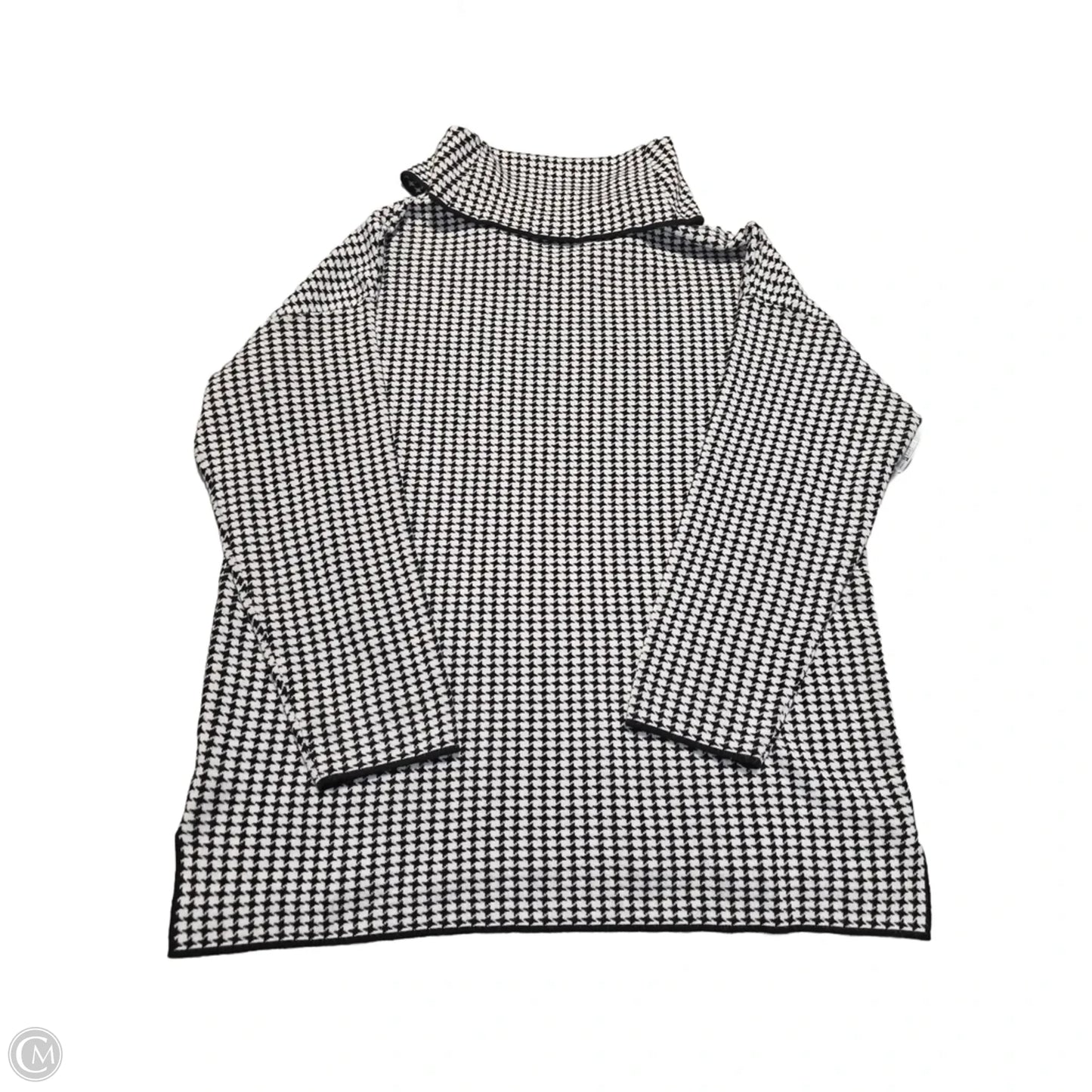 Sweater By Calvin Klein In Black & White, Size: Xl