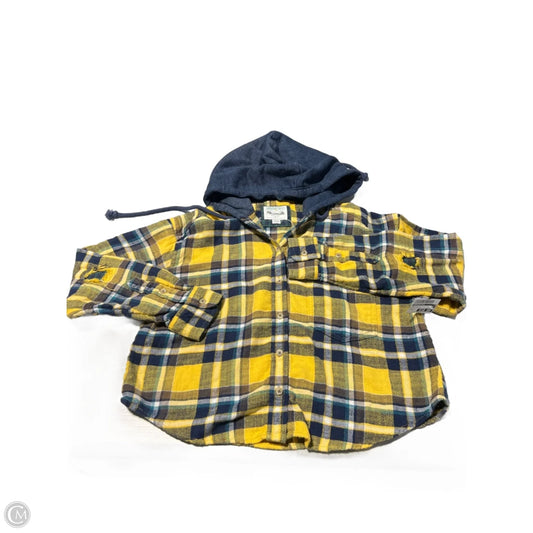 Top Long Sleeve By American Eagle In Blue & Yellow, Size: S