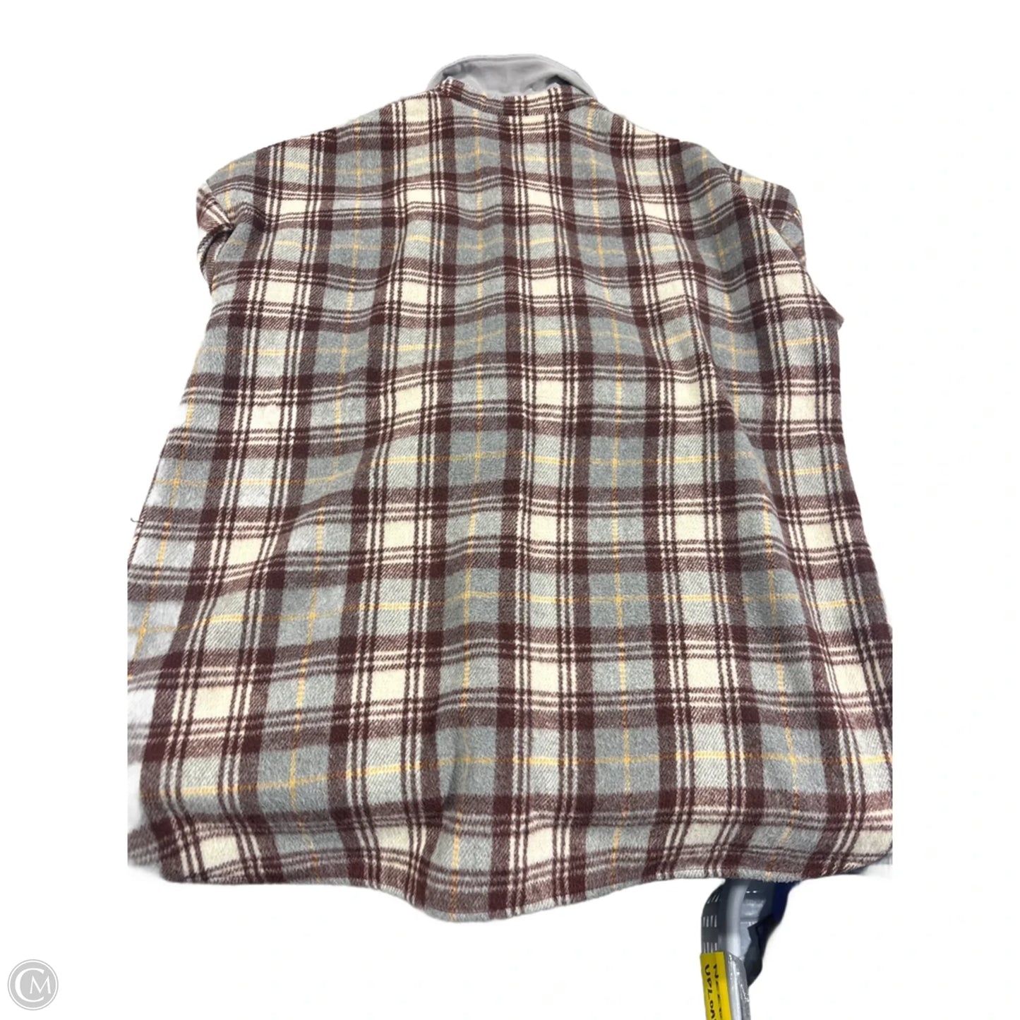 Jacket Faux Fur & Sherpa By Fantastic Fawn In Plaid Pattern, Size: L
