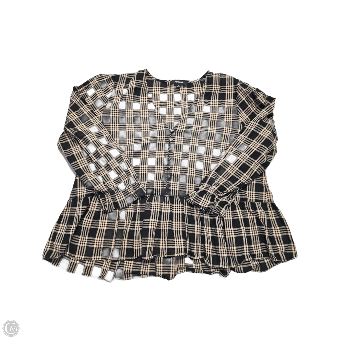 Top Long Sleeve By Cmb In Black & Brown, Size: Xl