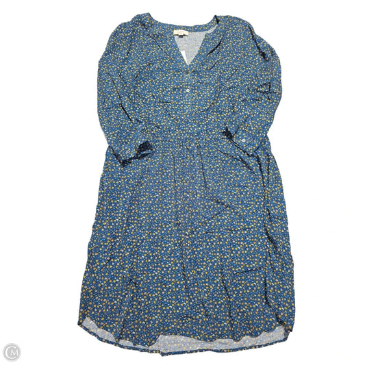 Dress Casual Midi By Loft In Blue, Size: Xl