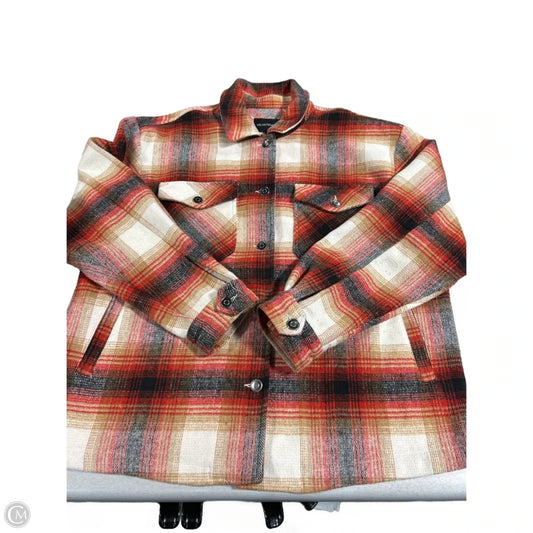 Jacket Fleece By Velvet Heart In Plaid Pattern, Size: L