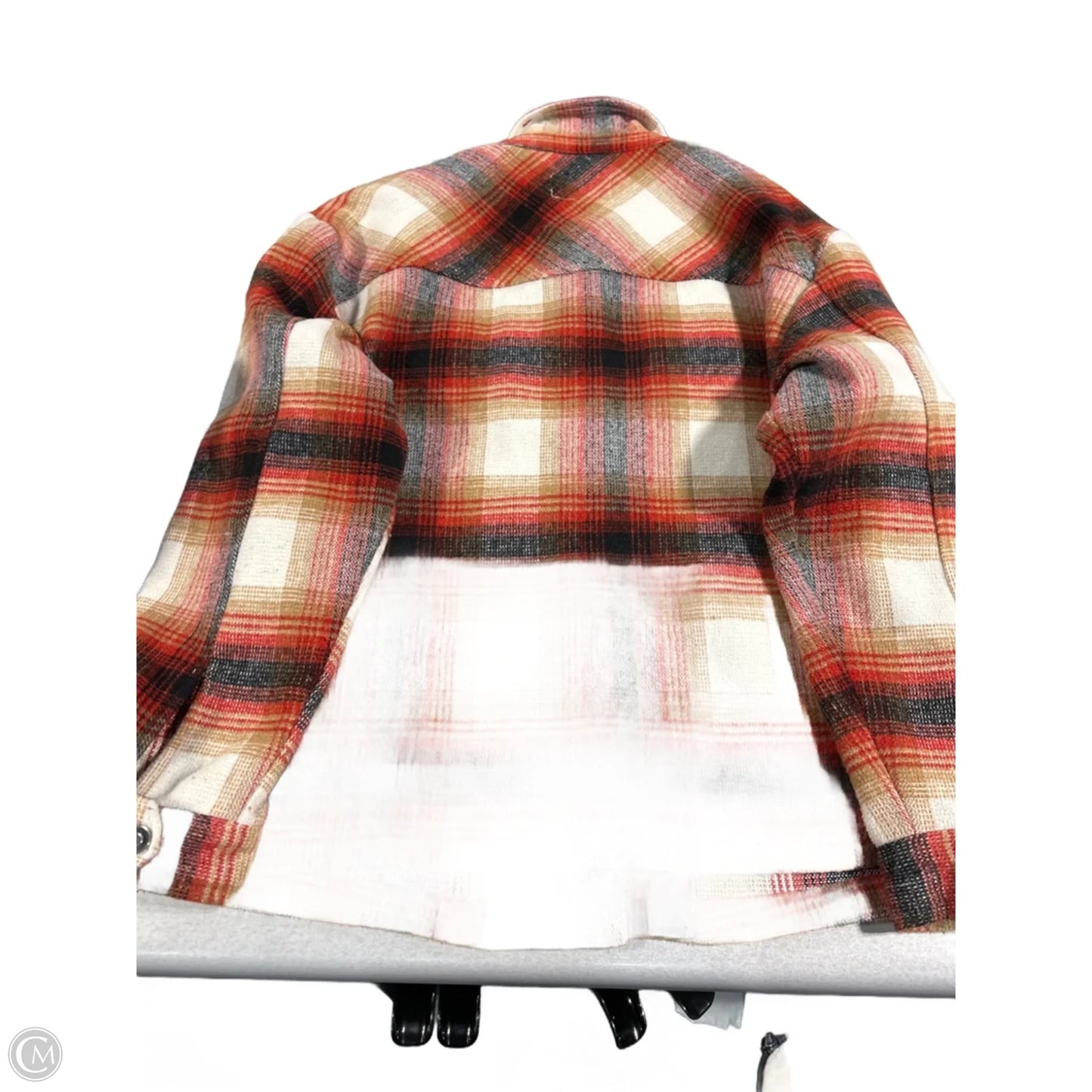 Jacket Fleece By Velvet Heart In Plaid Pattern, Size: L