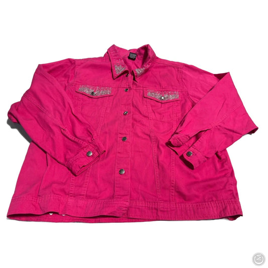 Jacket Denim By Cmb In Pink Denim, Size: 1x