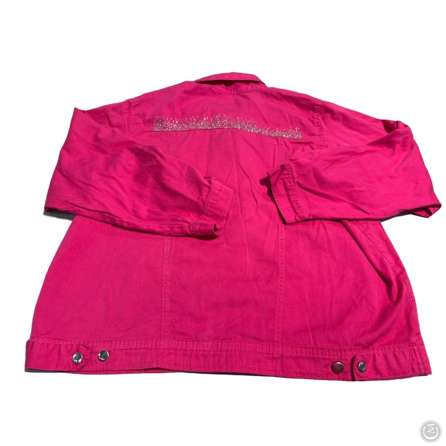 Jacket Denim By Cmb In Pink Denim, Size: 1x