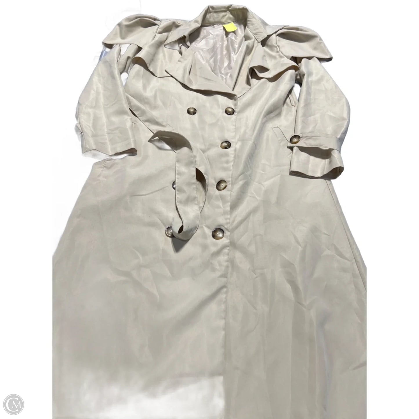 Coat Trench Coat By Cmb In Tan, Size: M