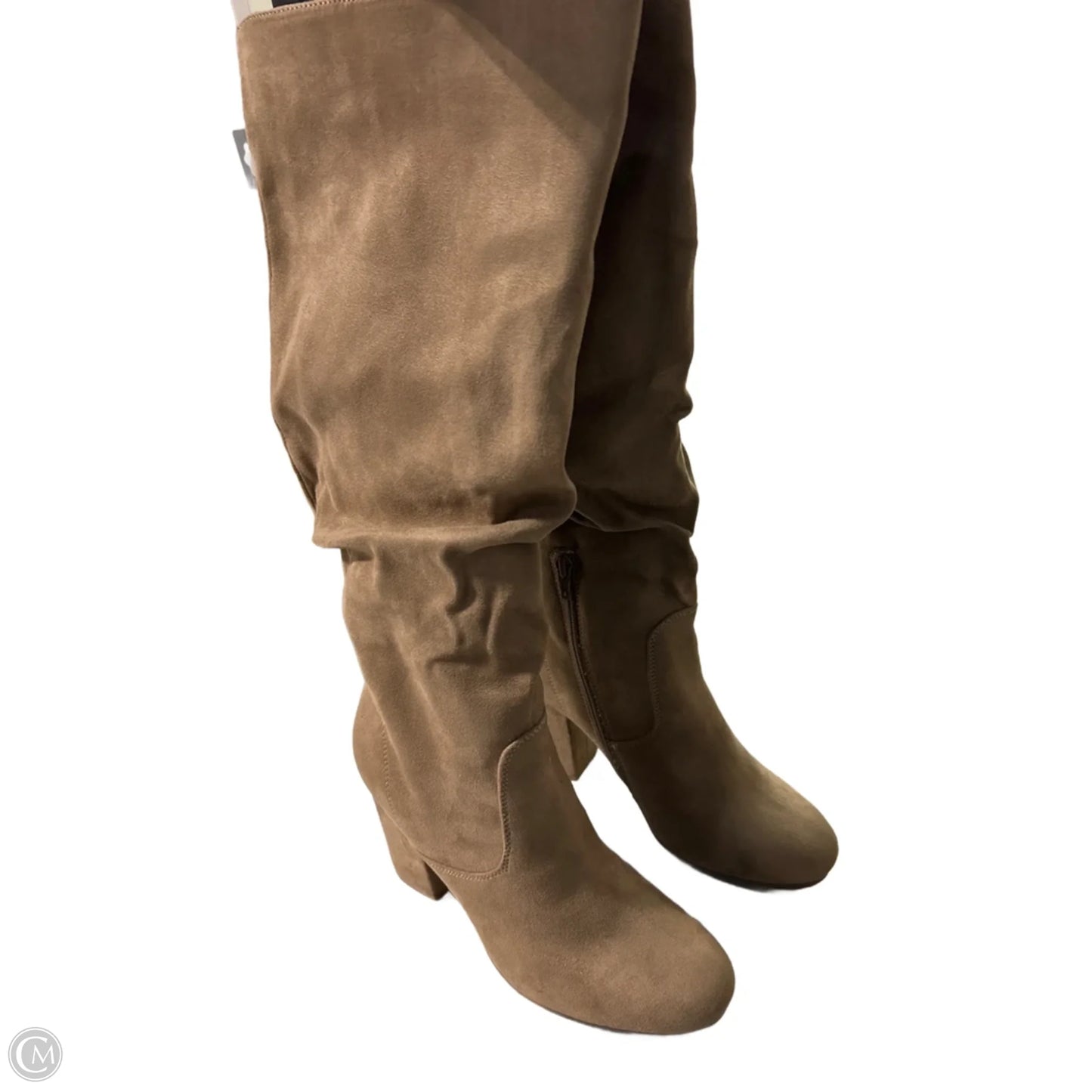 Boots Mid-calf Heels By Justfab In Brown, Size: 8