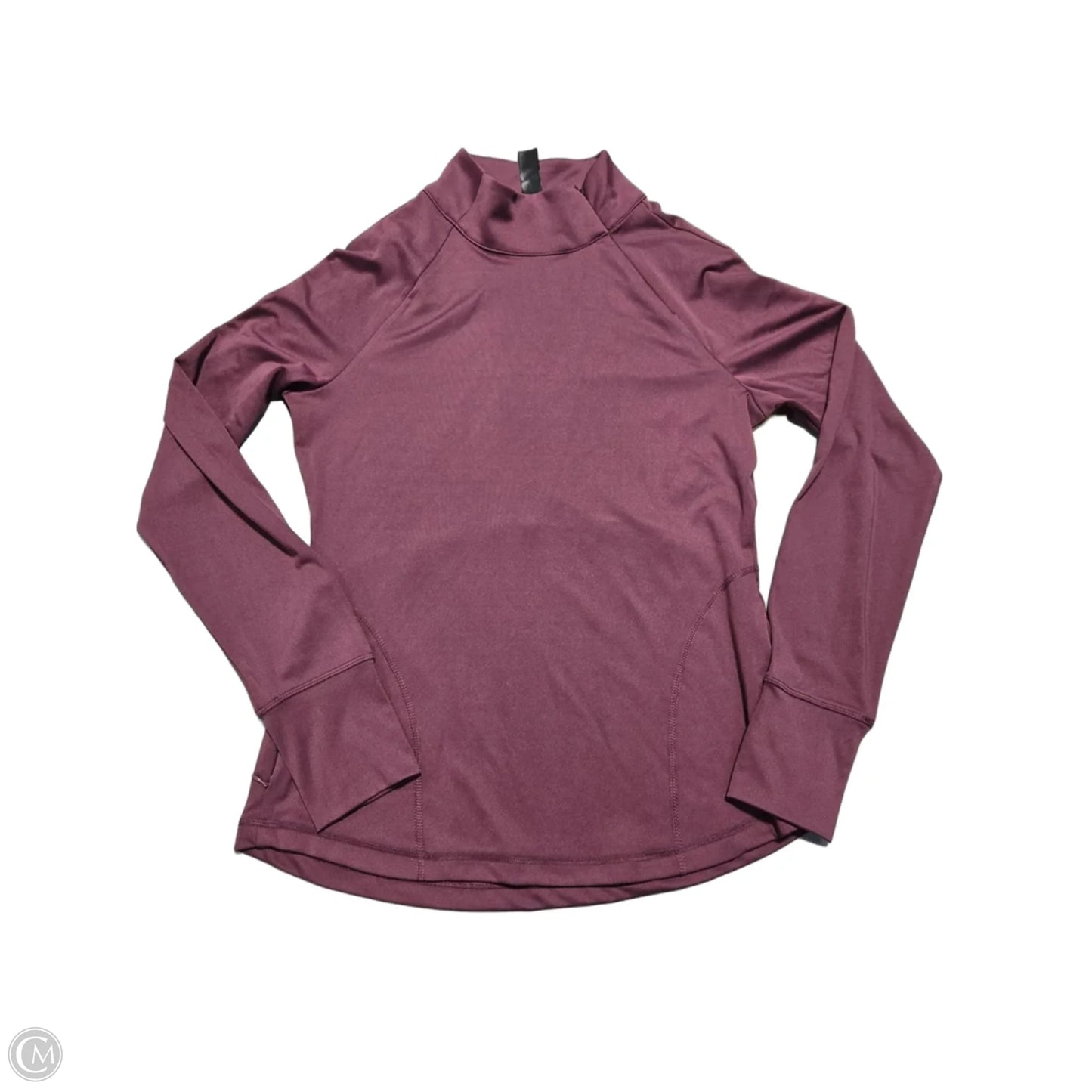 Athletic Top Long Sleeve Collar By Yogalicious In Maroon, Size: M