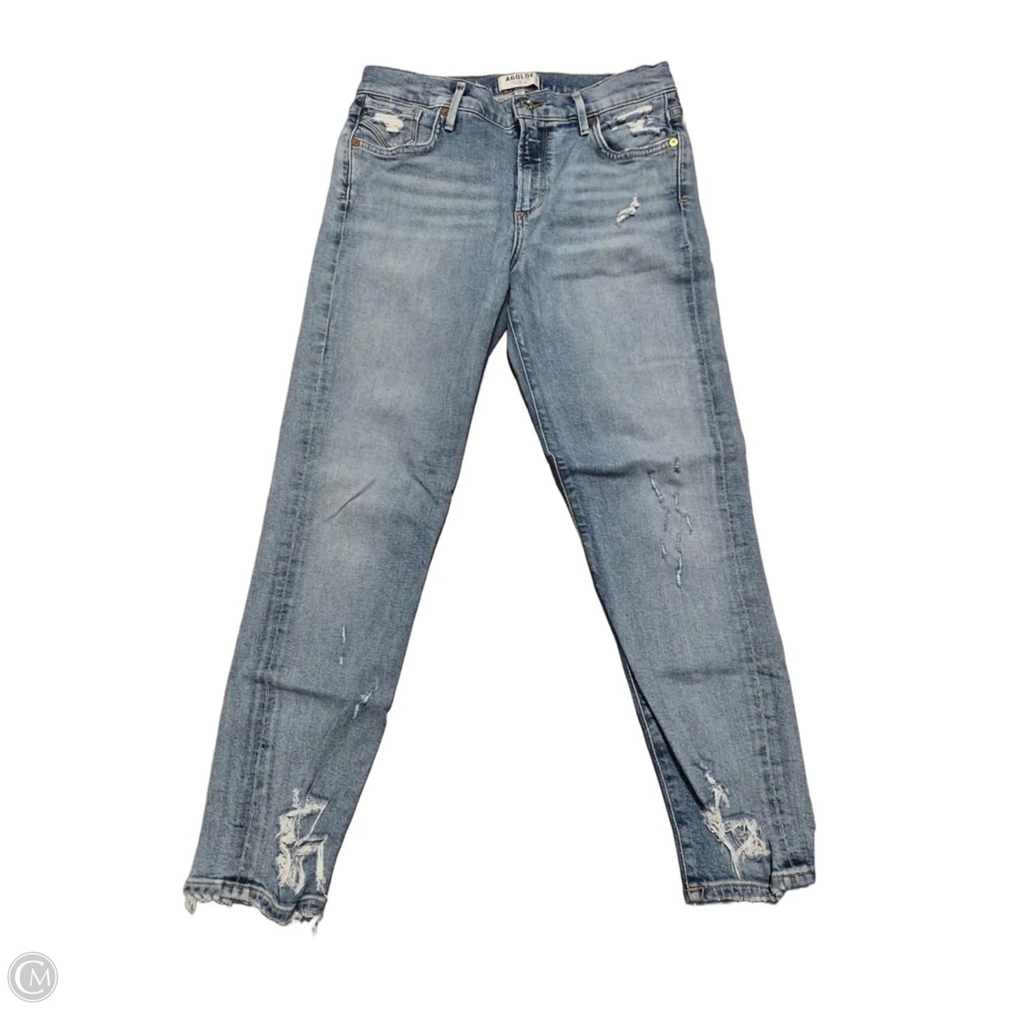 Jeans Straight By Agolde In Blue Denim, Size: 4
