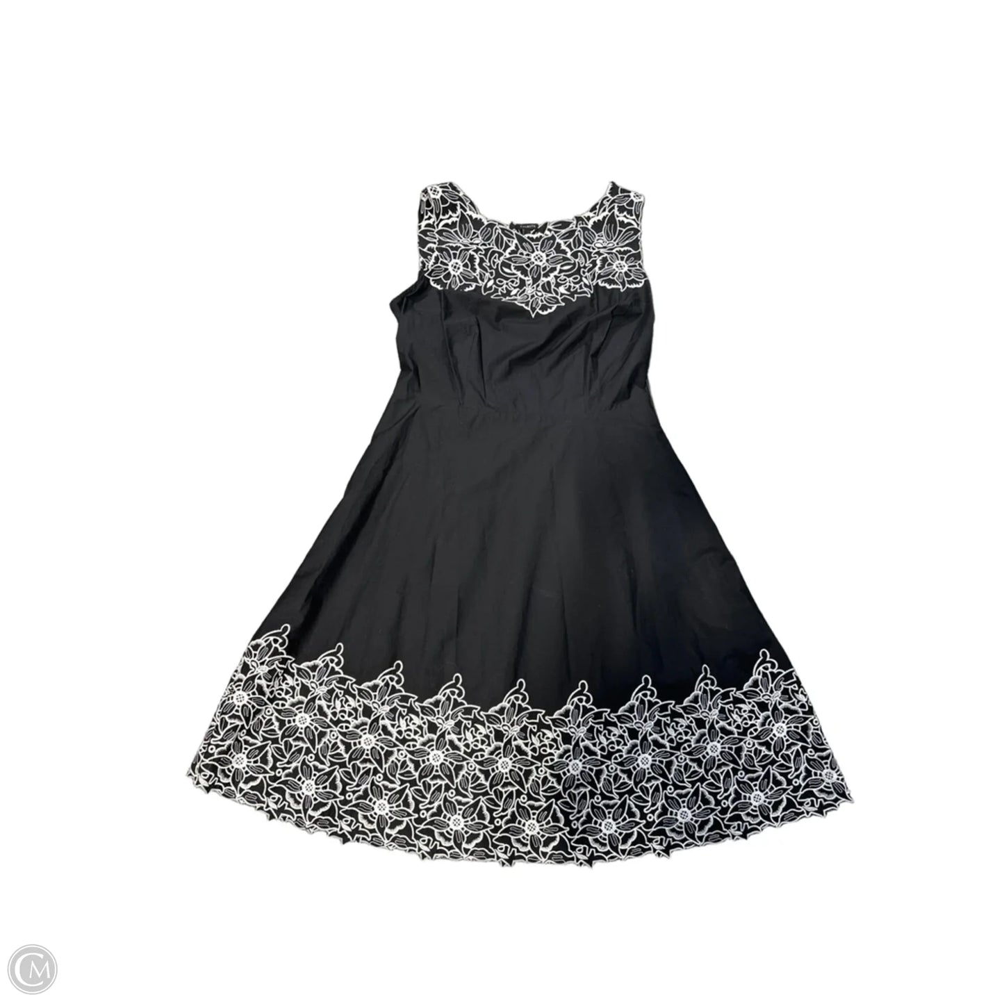 Dress Casual Midi By Talbots In Black & White, Size: L