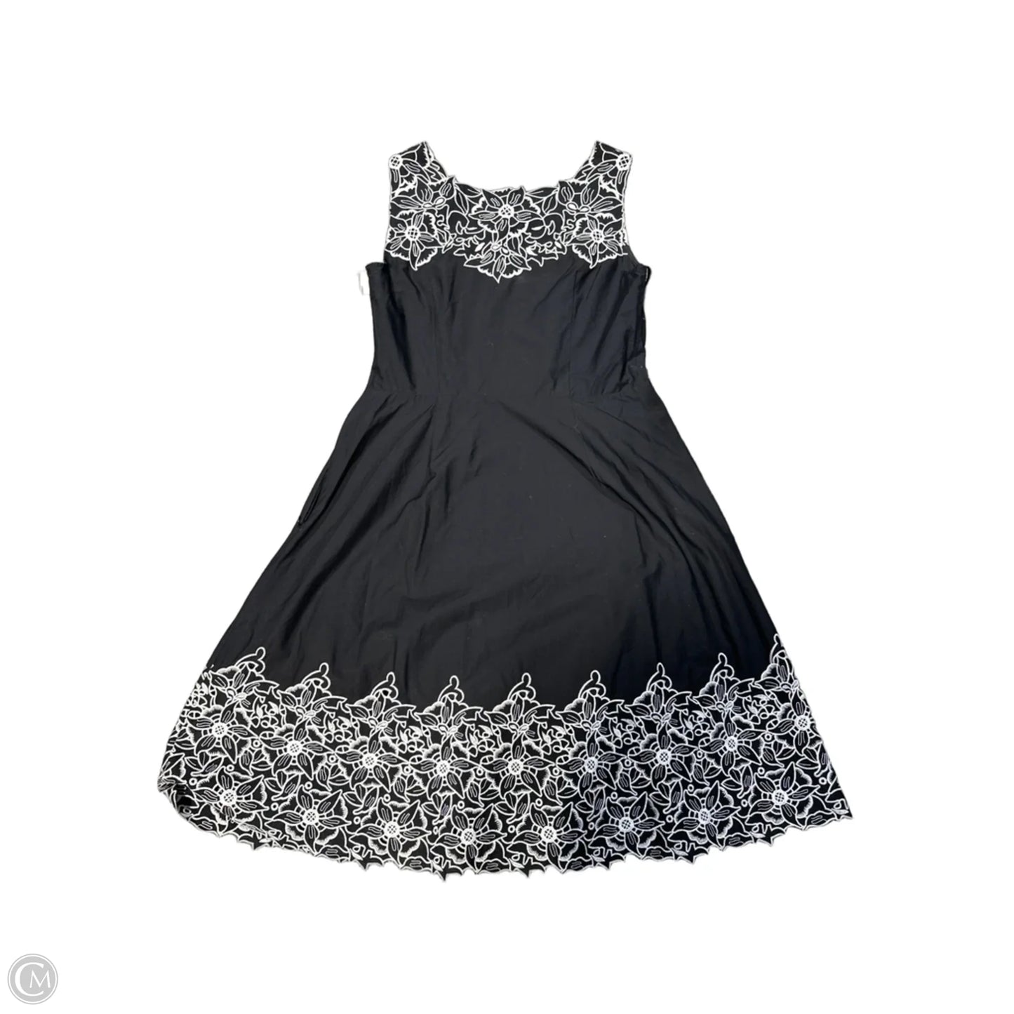 Dress Casual Midi By Talbots In Black & White, Size: L