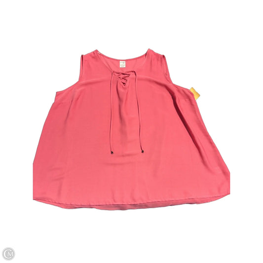 Top Sleeveless By Terra & Sky In Coral, Size: 2x