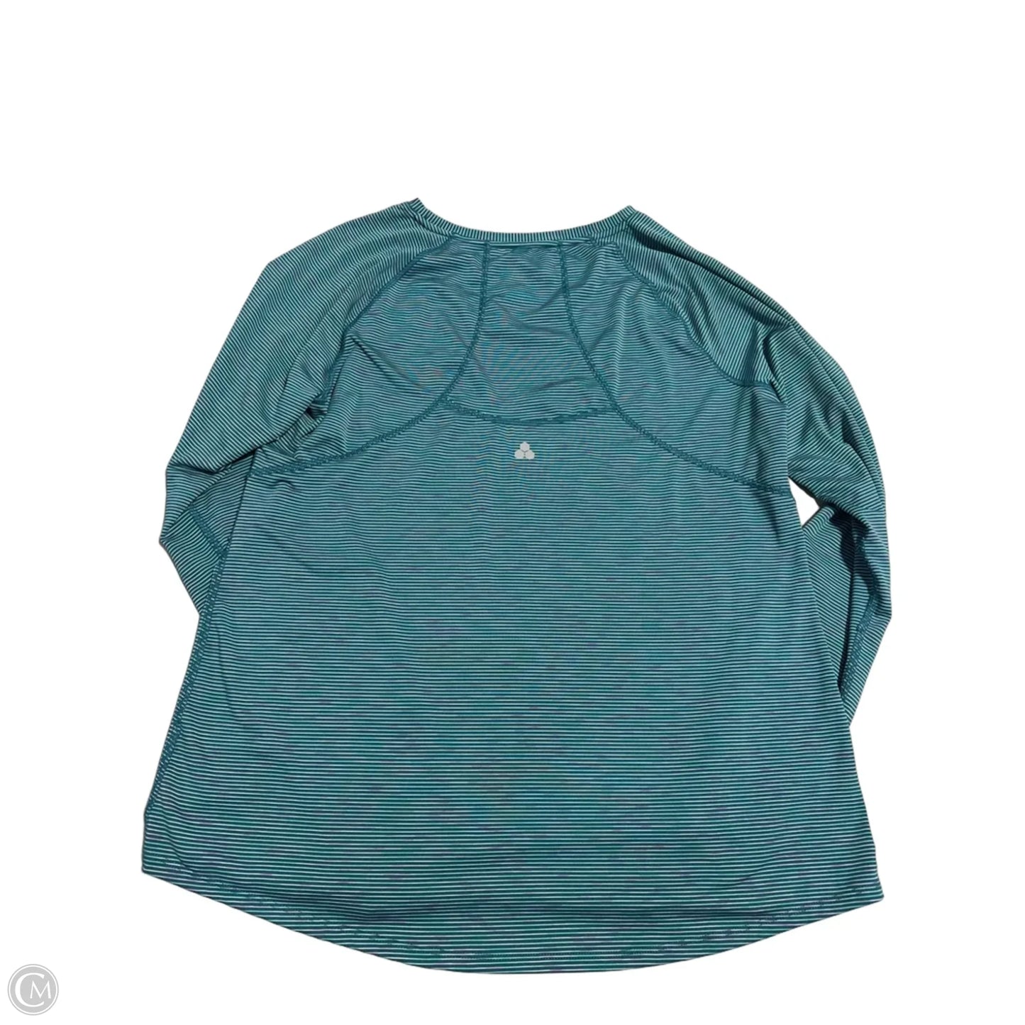 Athletic Top Long Sleeve Collar By Tek Gear In Green, Size: L