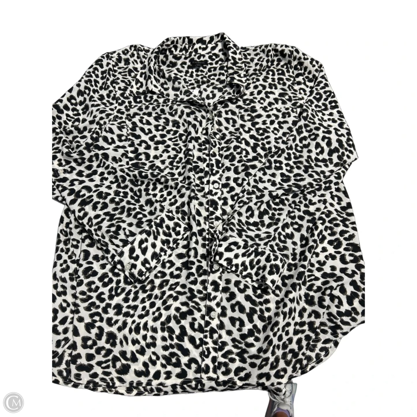 Blouse Long Sleeve By Talbots In Animal Print, Size: Xl