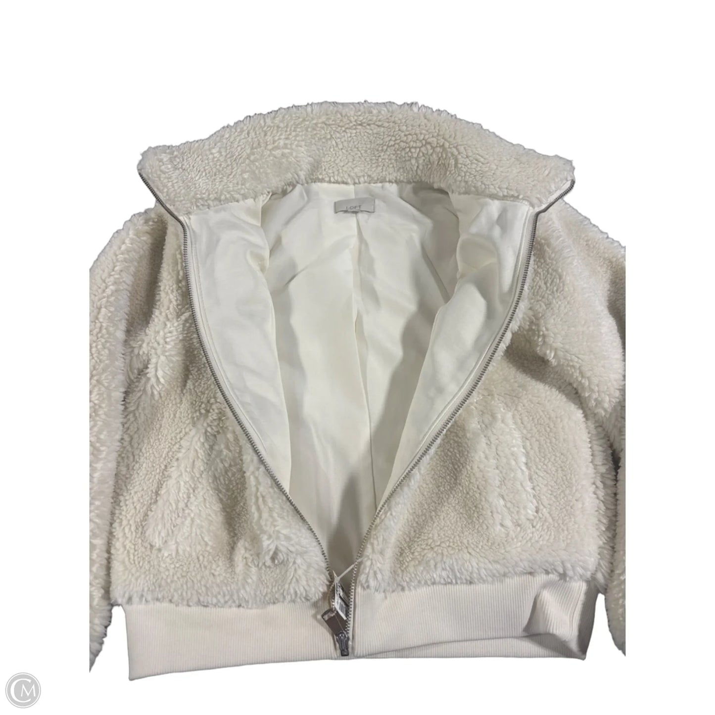 Jacket Faux Fur & Sherpa By Loft In White, Size: Xs