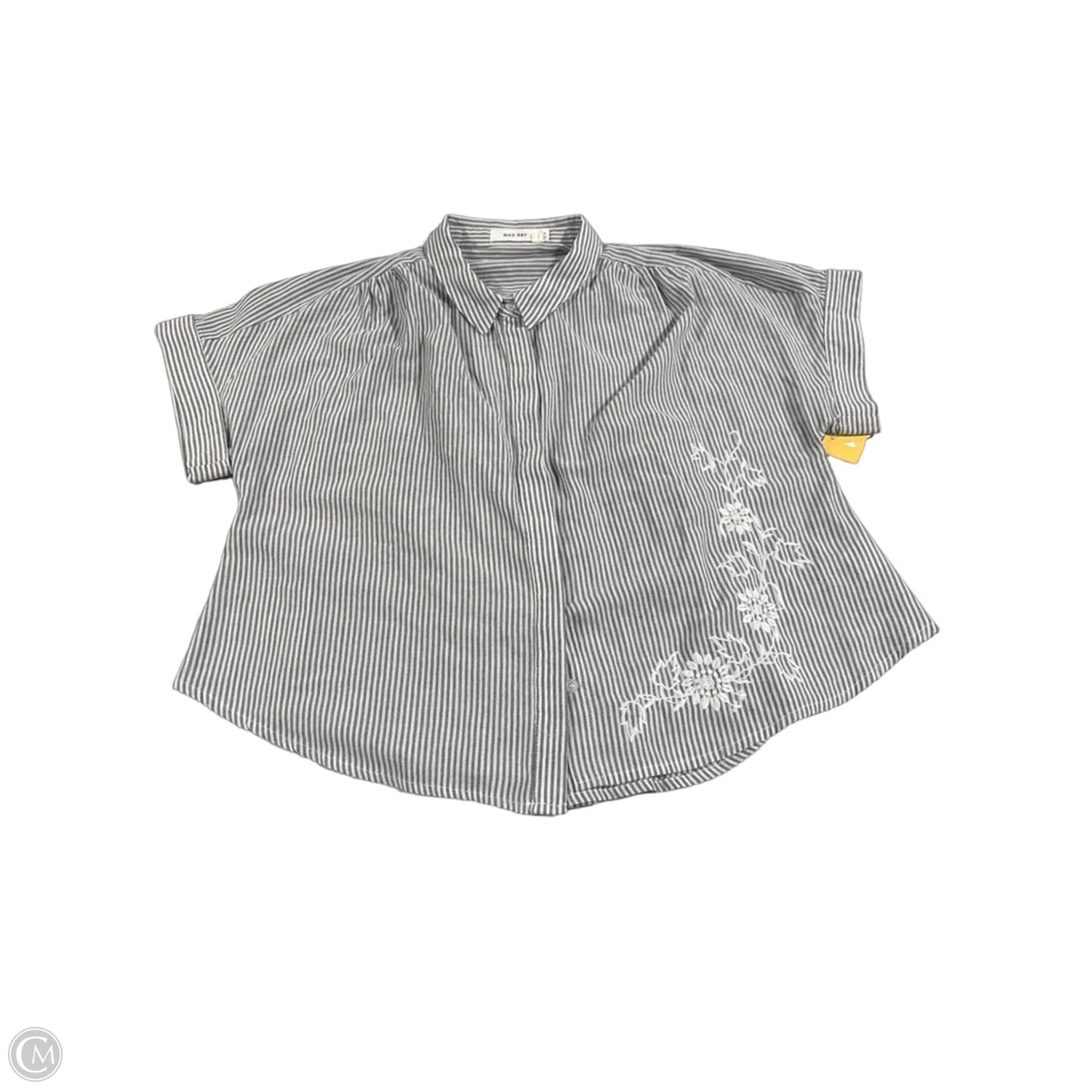 Top Short Sleeve By Mod Ref In Striped Pattern, Size: M